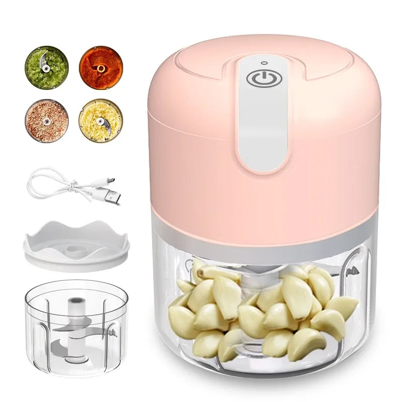 Mini Processador Triturador Sem Fio Elétrico 250ML De Alimentos Para Legumes Alho 🔥