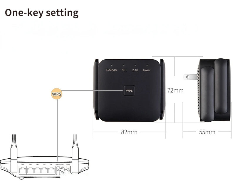 Repetidor WiFi Wireless 2.4G 5Ghz 1200Mbps 🔥